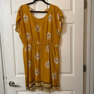 Pink Republic Patterned Yellow Dress With Pockets✨